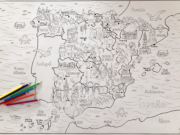 Mapa ilustrado de España para colorear